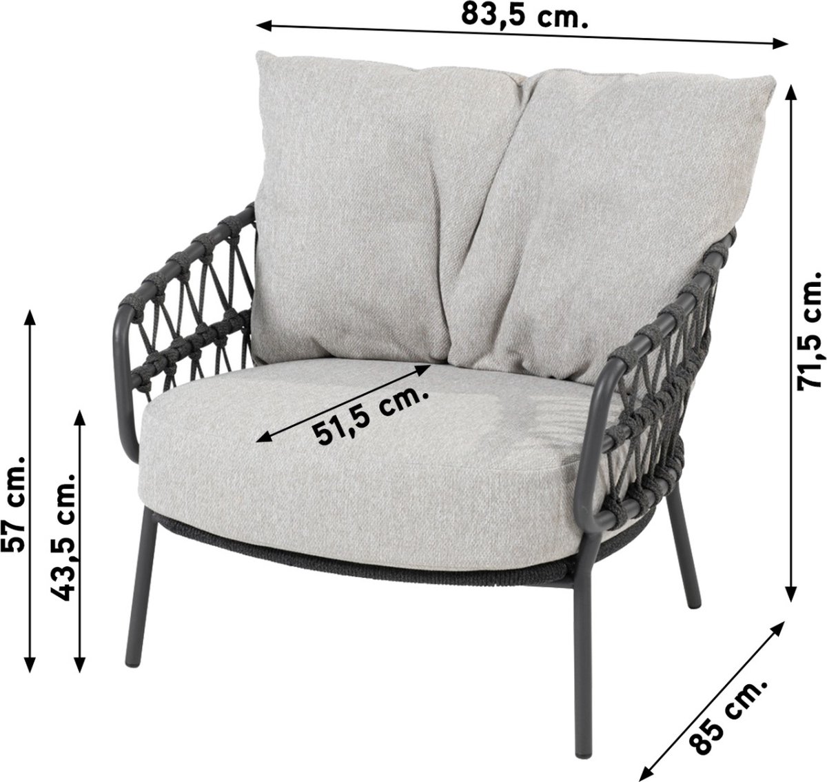 4 Seasons Outdoor Calpi stoel-bank loungeset - 3-delig