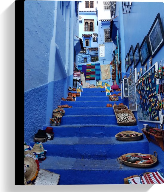 WallClassics - Canvas - Kunst op Straat - Marokko - 30x40 cm Foto op Canvas Schilderij (Wanddecoratie op Canvas)
