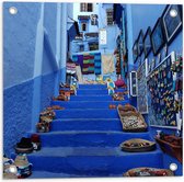 WallClassics - Tuinposter – Kunst op Straat - Marokko - 50x50 cm Foto op Tuinposter (wanddecoratie voor buiten en binnen)