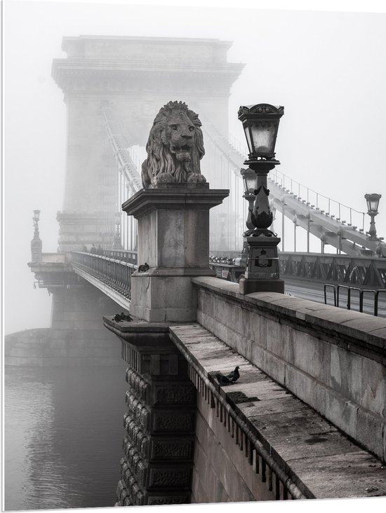 WallClassics - Plaque de Mousse PVC - Pont des Chaînes sur l' Water - Budapest - 75x100 cm Photo sur Plaque de Mousse PVC (Avec Système d'accrochage)