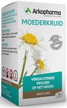 Doosje Arkopharma Moederkruid met afbeelding van bloemen. Tekst: 'VERZACHTENDE INVLOED OP HET HOOFD'. 45 capsules.