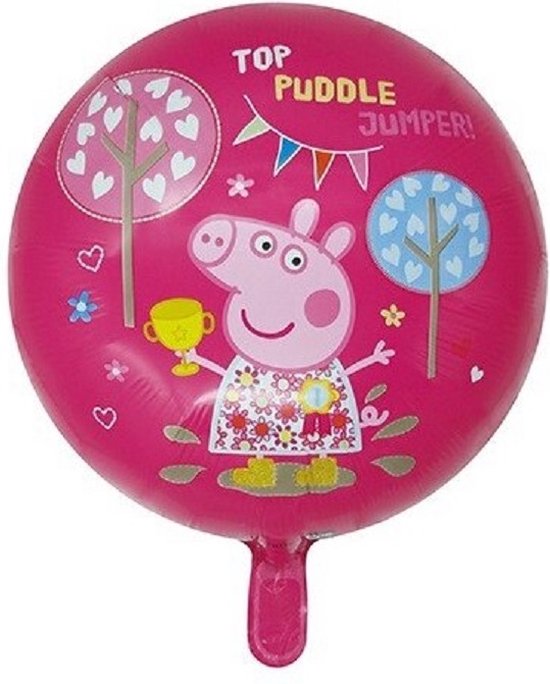 ENSEMBLE BALLON COCHON PEPPA nappes dorées pour décoration de fête 3ème  annivers