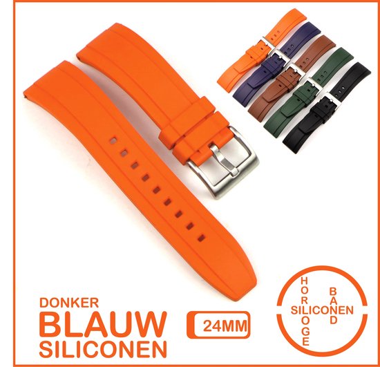24mm Rubber horlogeband Oranje passend op o.a Casio Seiko Citizen en alle andere merken - 24 mm Bandje - Horlogebandje horlogeband, Siliconen