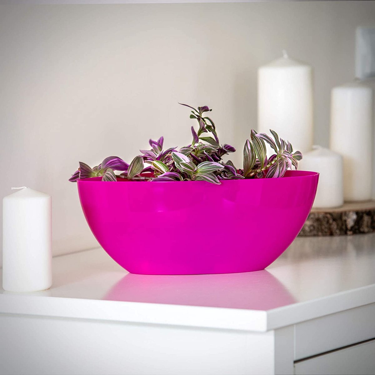 KADAX Bloempot, ovale bloempot, sierpot van kunststof, bloempot voor  binnenshuis,... | bol.com