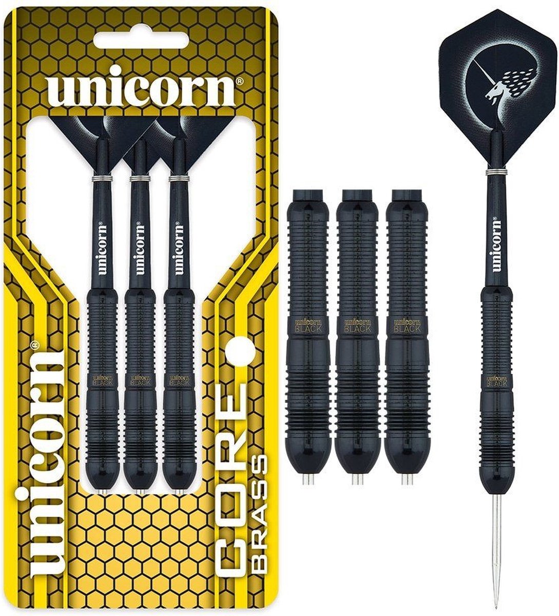 Unicorn Core Shape 2 Brass - Black - Dartpijlen - 22 Gram