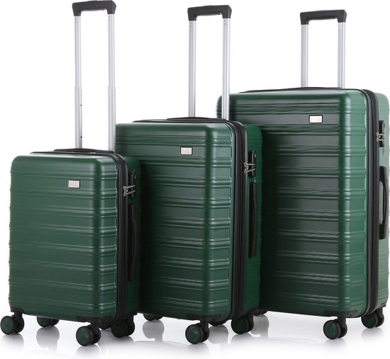 SET DE VALISES - TECTAKE - 3 Pièces Rigides BRICE Avec Serrure à Code