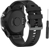 Supertarget Zwart Siliconen horloge bandje 26mm Quickfit Compatibel voor Garmin Fenix 3 / 3 HR / 3 Sapphire / 5X / 6X, D2, Quatix 3, Tactix, Descent MK1, Foretrex 601 en 701 – 26 mm black smartwatch strap