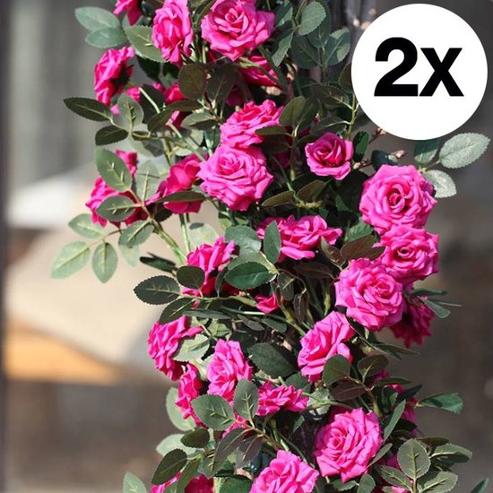 2 Stuks Klimop Slinger-Simulatie rose vine paars