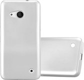 Cadorabo Hoesje geschikt voor Nokia Lumia 550 in METALLIC ZILVER - Beschermhoes gemaakt van flexibel TPU silicone Case Cover