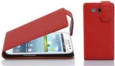 Cadorabo Hoesje voor Samsung Galaxy WIN in INFERNO ROOD - Beschermhoes in flip-design Case Cover van getextureerd imitatieleer
