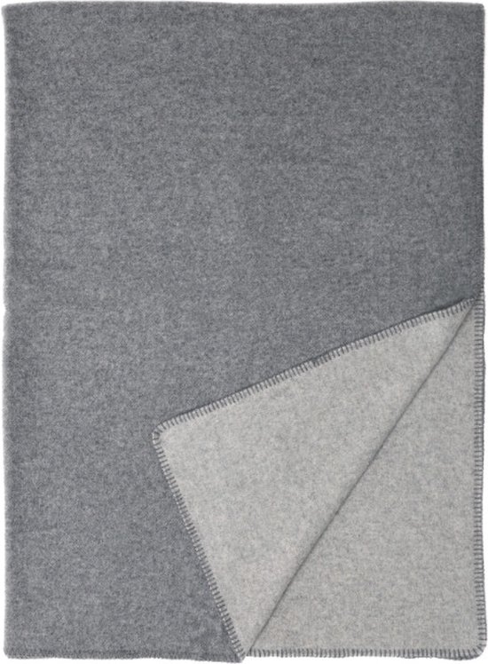 WOOOL Deken - MERINO LUX (Grijs) - 140x200cm - Omkeerbare Wollen Deken