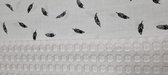 Luiermandje set - 1 grote en 1 kleine - 30 x 21 cm en 22 x 18 cm - wit - voering van witte katoen met zwarte veertjesmotief