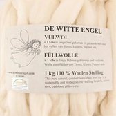 De Witte Engel - Vulwol - 1 kg - gewassen en gekaard in een lange lont