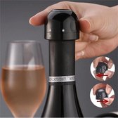 Champagnestopper - Roterend Slot - Wijnstopper - Flessenstop - flessenkurk - keuken gereedschap - Zwart