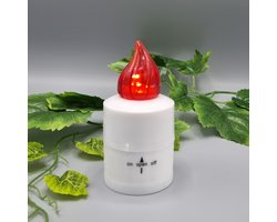 Led kaars - Altus - Rood - 180 branddagen - Inclusief batterij - Flikkerend vlam - Grafkaars - Graflichtje - Herdenkingslicht