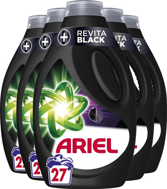 Ariel - Lessive Liquide - +Revitablack - Pack économique 5 x 27 Lavages