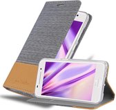 Étui Cadorabo pour HTC ONE A9 en BRUN GRIS CLAIR - Housse de protection avec fermeture magnétique, fonction support et poche pour cartes Book Case Cover Etui