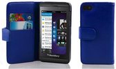 Cadorabo Hoesje geschikt voor Blackberry Z10 in KONINGSBLAUW - Beschermhoes van getextureerd kunstleder en kaartvakje Book Case Cover Etui