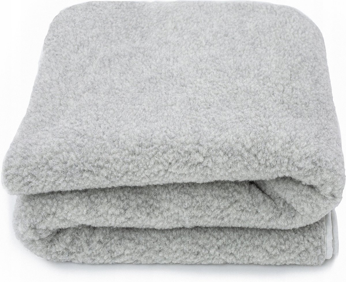 OnceDoce® Lamswollen Deken Plaid 100x140cm - 100% Australische zuivere Merino Lams Scheerwol 450 g/m² Woolmark-certificaat – Ash Grey – Wasbaar en Antiallergisch - ZACHT en WARM grijs