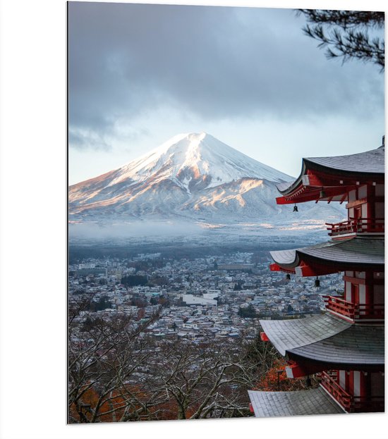 WallClassics - Dibond - Hoogste Berg van Japan - Fuji - 75x100 cm Foto op Aluminium (Met Ophangsysteem)