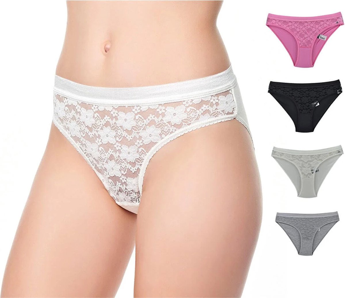 BRC MODE - %100 Katoen Dames Bikini Slips (4 st) - Hoge