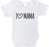 Romper - I love mama - maat: 86 - korte mouwen - kleur: wit - 1 stuks - rompertje - rompers - rompertjes - baby born - geschenk aankondiging - zwanger - geschenk - geschenk cadeau - cadeau - baby