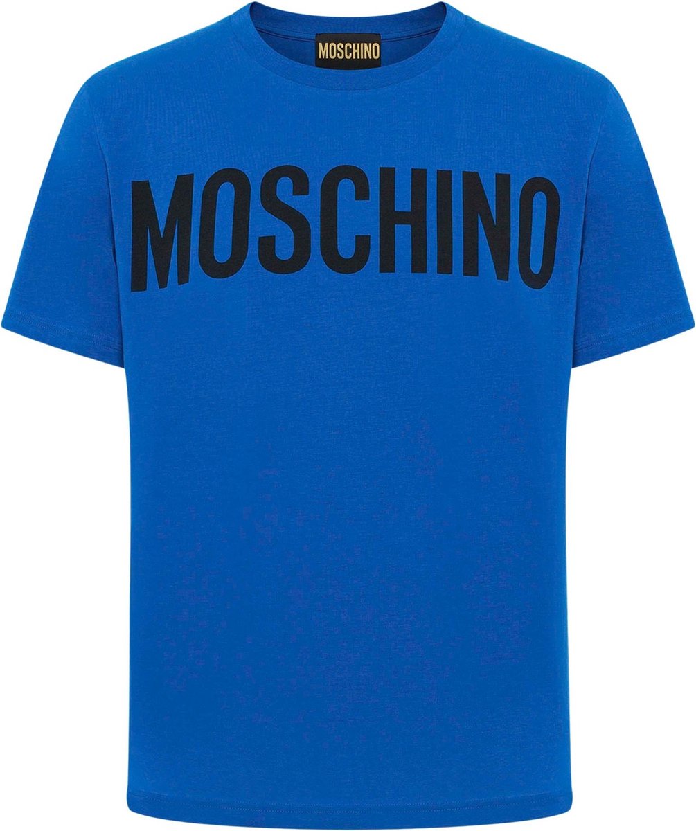 Moschino Dames Logo T-Shirt Blauw maat L
