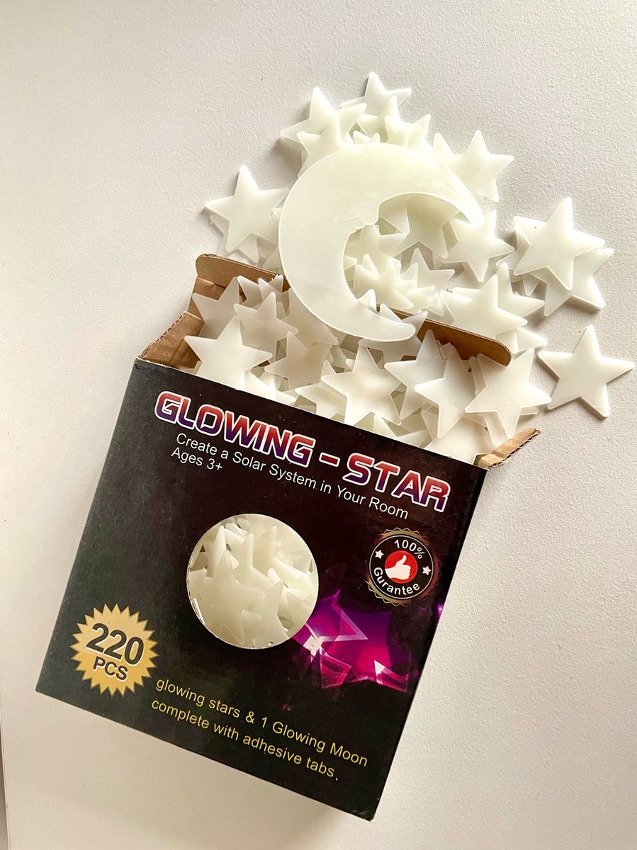 Glow in the dark sterren 220 stuks incl 1 maan
