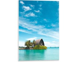 WallClassics - PVC Schuimplaat - Hotel op het Water - Malediven - 40x60 cm Foto op PVC Schuimplaat (Met Ophangsysteem)
