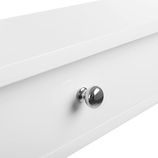 MIRA Home - Wandplank - Kruidenplank - Met Lades - Boekenplank - Fotoplank - Muurdecoratie - Wit - 65x15x10