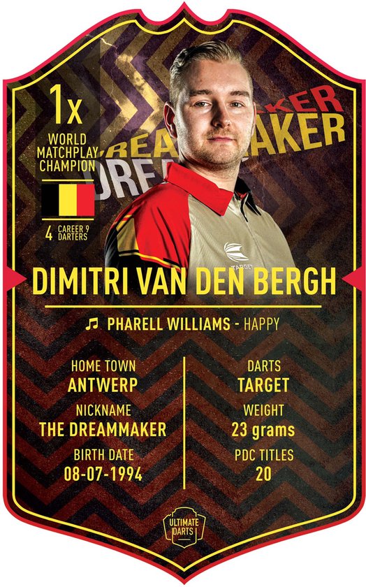 Ultimate Darts Card Dimitri van den Bergh Medium bol