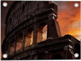 WallClassics - Tuinposter – het Colloseum monument bij zonsondergang - Rome - 40x30 cm Foto op Tuinposter (wanddecoratie voor buiten en binnen)