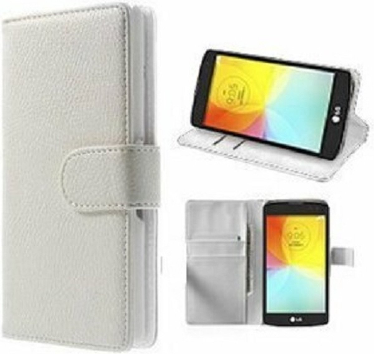LG Optimus L Fino Hoesje Met Pasjeshouder Bookcase Wit