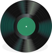 WallCircle - Wandcirkel ⌀ 90 - Vinyl - Plaat - LP - Retro - Turquoise - Ronde schilderijen woonkamer - Wandbord rond - Muurdecoratie cirkel - Kamer decoratie binnen - Wanddecoratie muurcirkel - Woonaccessoires