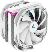 DeepCool AS500 Plus WH 5x Heat Pipe ARGB White Single Tower CPU Air Cooler, 2x 140mm FDB Bearing PWM High Performance Fan, Intel: LGA2066/2011-v3/2011/1700/1200/1151/1150/1155 AMD: AM5/AM4, Easy Install, 220W TDP