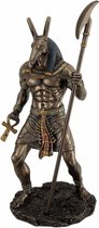 Veronese Design - Statue/Figure - Set de Dieu égyptien (Seth) avec Ankh - Bronze - 28cm