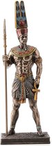 Veronese Design - Beeld/Figuur - Egyptische God Amon - Gebronsd - Zeer Gedetailleerd en Mooi - 25,5cm x 9cm x 6cm