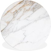 WallCircle - Wandcirkel 60x60 - Marmer - Steen - Wit - Goud - Marmerlook - Steen - Luxe - Ronde schilderijen woonkamer - Wandbord rond - Muurdecoratie cirkel - Kamer decoratie binnen - Wanddecoratie muurcirkel - Woonaccessoires