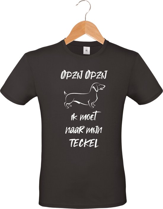 mon cadeau - T-shirt unisexe - noir - Aside Aside je dois aller chez mon : Teckel - taille XL