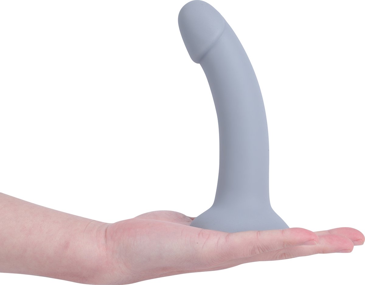 Goedkoopste Banoch | Dildo Claes - grijs | siliconen met zuignap | 17 cm lang | Ø 3,4 cm