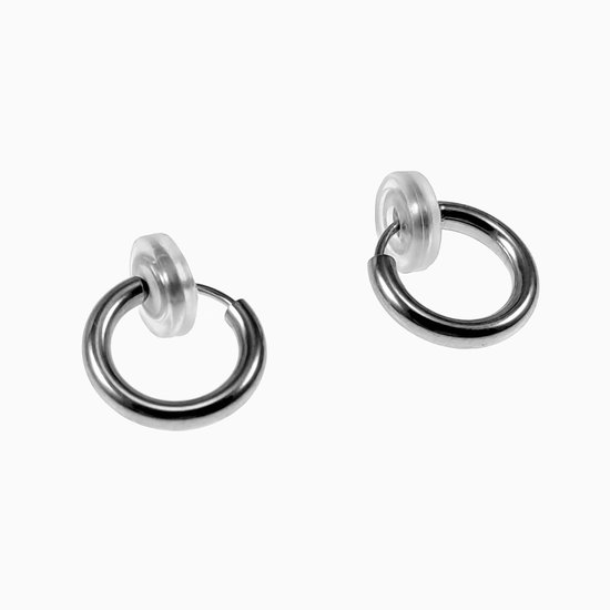 Traveller Oorbellen, heren, roestvrij staal, zwart, Made in Germany, 6 mm, Roestvrij staal