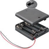 Batterijhouder voor 4 AA-batterijen - waterafstotend - kabel met open einde
