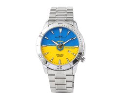 Mats Watch Collectie voor Heren-Horloge - Ukraine Deluxe - Horloge voor hem- zilver- Belgische Merk - Sieraden - Deluxe - Belgische kwaliteit - 25 jaar garantie - Limited Edition - Horloge voor Heren