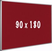Prikbord kurk PRO - Aluminium frame - Eenvoudige montage - Punaises - Rood - Prikborden - 90x180cm