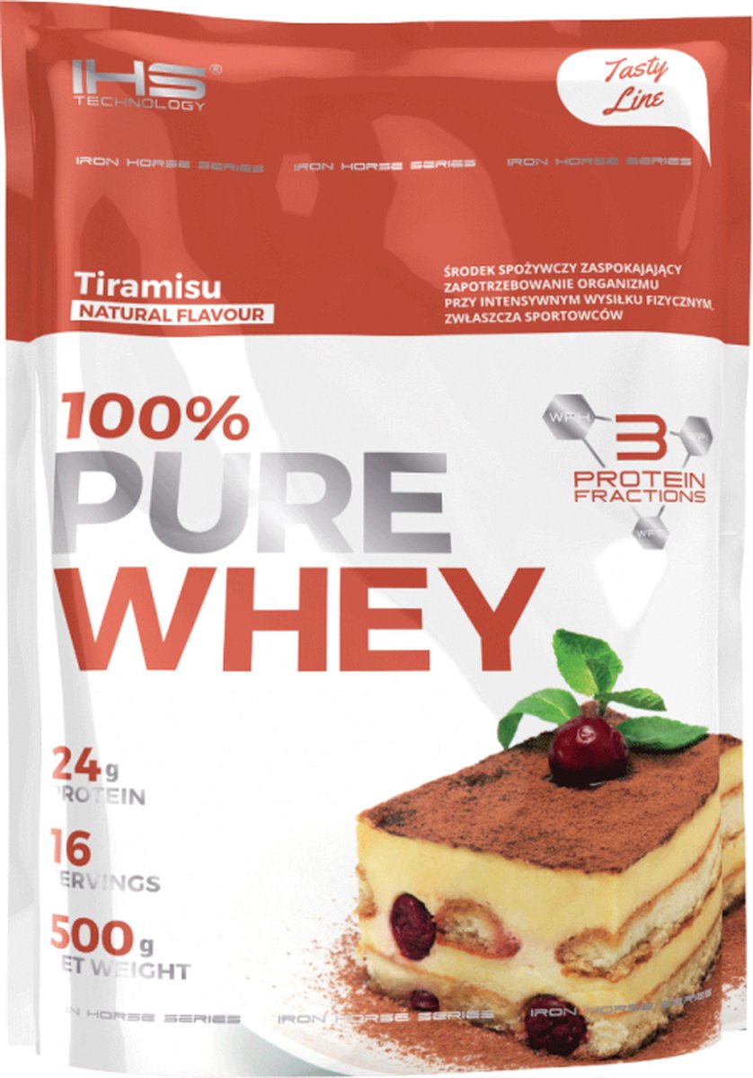IHS Technology - 100% Pure Whey Protein Blend: isolaat, hydrolysaat, concentraat - 80g proteine - 0,5g suiker - 500g - Tiramissu - NEW!!!