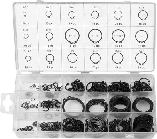 Foto: Dzt borgring set 300 delig extern gebruik snap ring assortiment assortiment doos