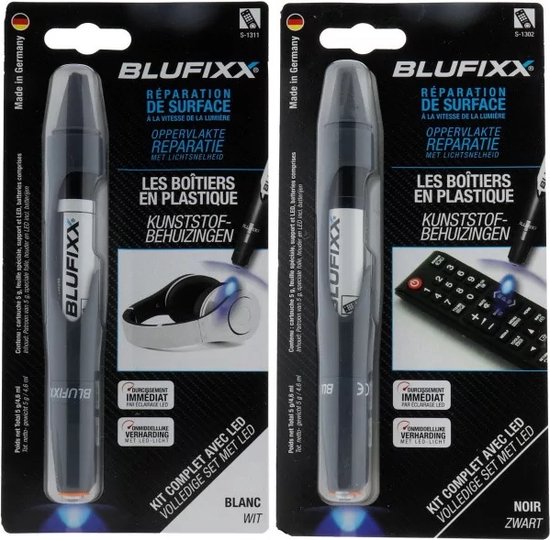 BLUFIXX Kunststof Reparatieset + LED lamp - 2 stuks