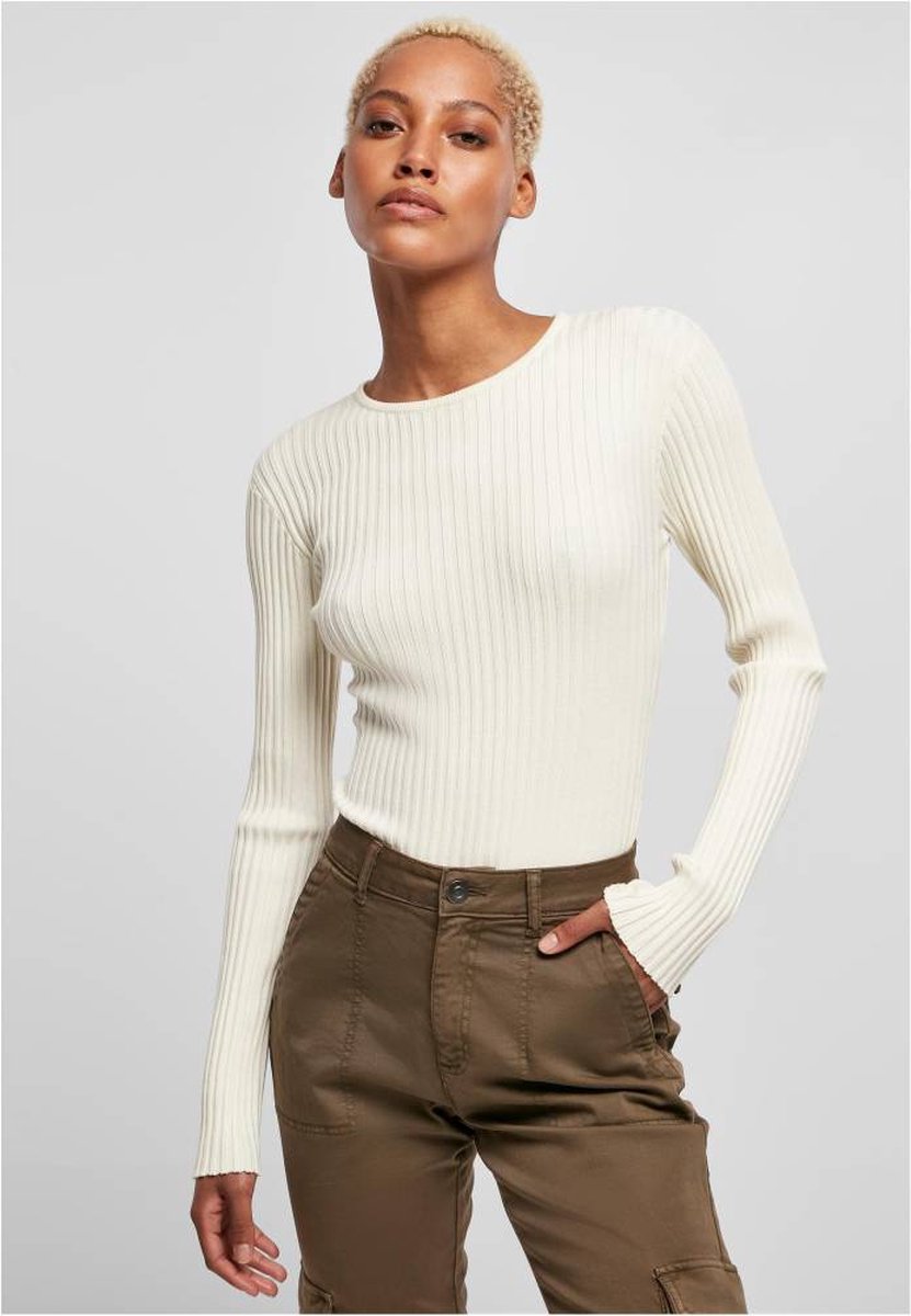 Urban Classics Rib Knit Longsleeve Bodysuit 5XL Ivoorkleurig