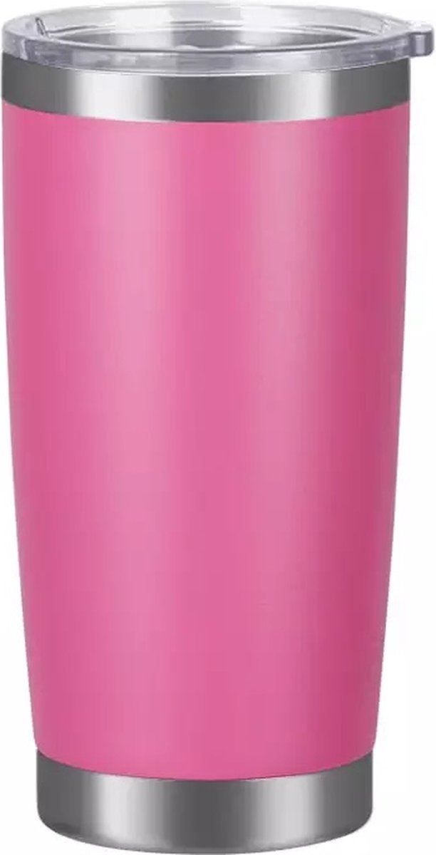 Casero Roestvrijstalen geïsoleerde warm en koud drink beker - thermosbeker - travel mug - met deksel 570ml Roze