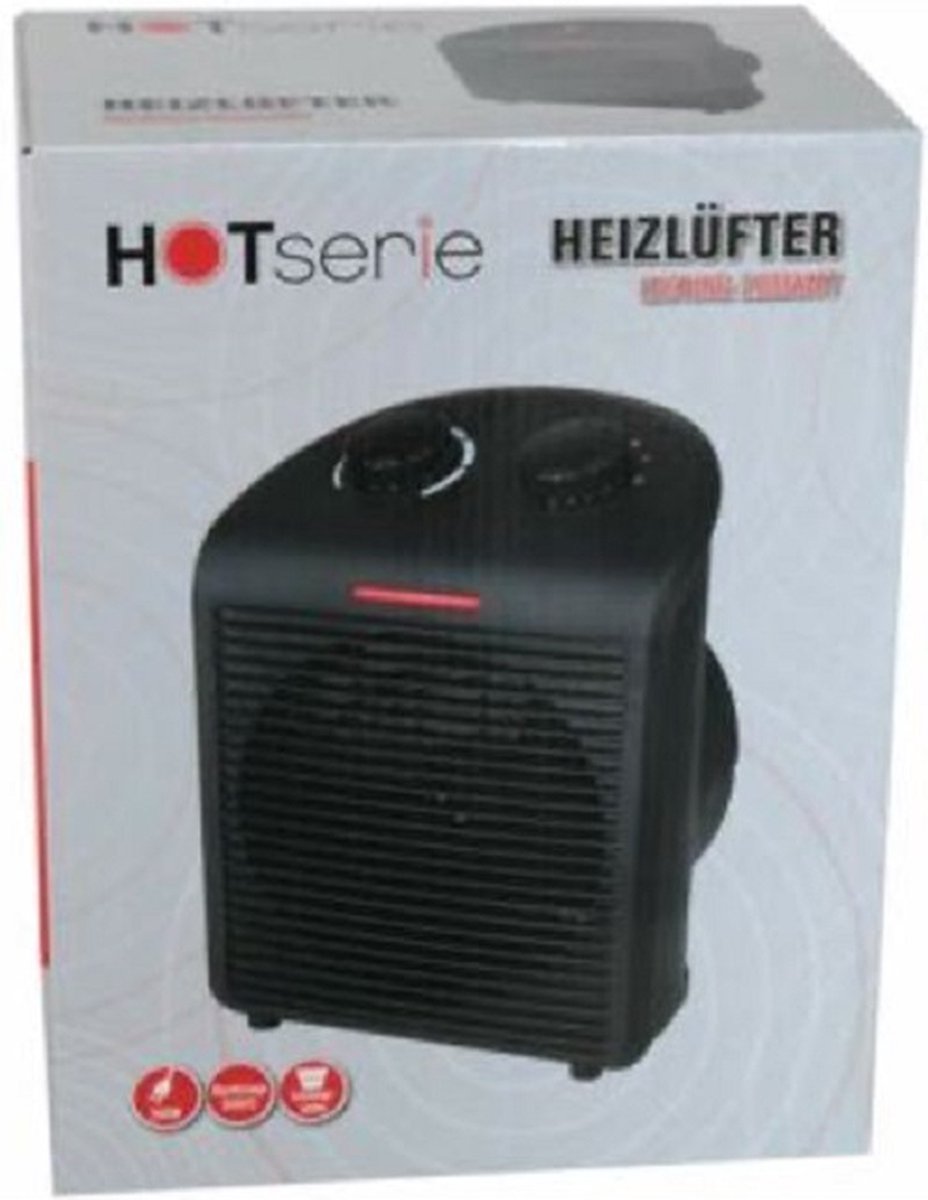 Hotserie Ventilatorkachel 2000W - 2 Warmtestanden - Zwart